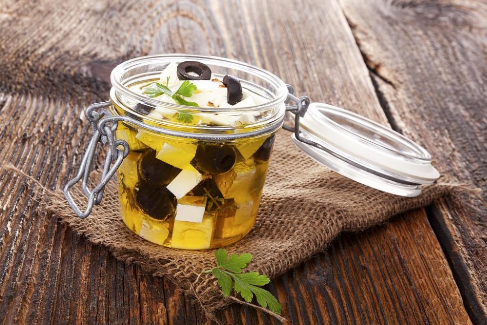 Curd Cheese in a Glass Jar